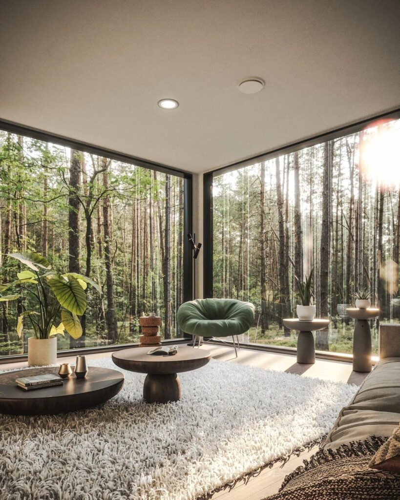 Picture Window Replacement Victor ID creates a bright, open modern interior
