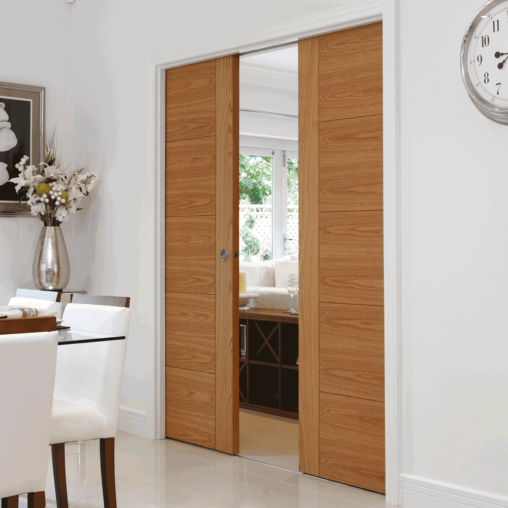 modern double pocket door installation in saint anthony id