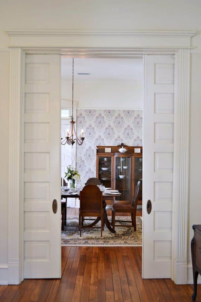 traditional pocket door installation in shelley id